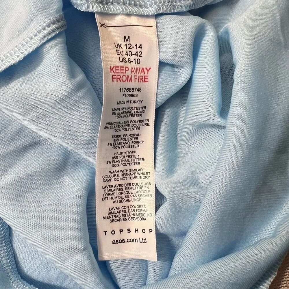 Topshop Spray Paint Floral Print Mini Tea Dress Size 8-10 M - Picture 8 of 9